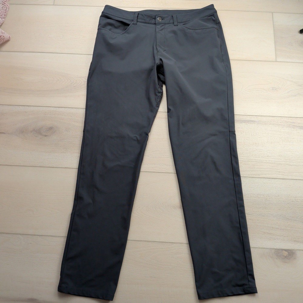 Lululemon ABC Pant Classic-Fit Warpstreme Mens 34x33 Grey Charcoal Trousers